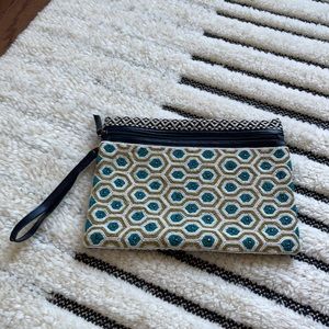 Big Buddha Sorrento Teal/Lime Beaded Clutch/Wristlet